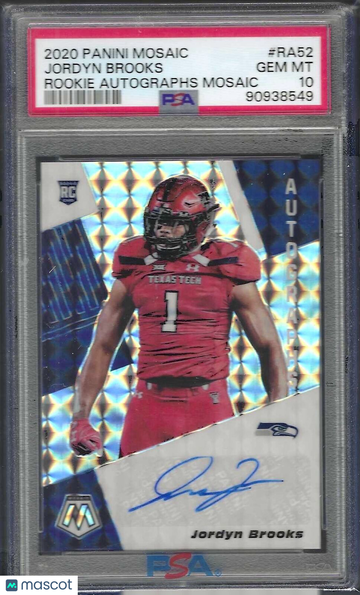 2020 Panini Mosaic Rookie Autographs Mosaic Jordyn Brooks #RA52 PSA 10