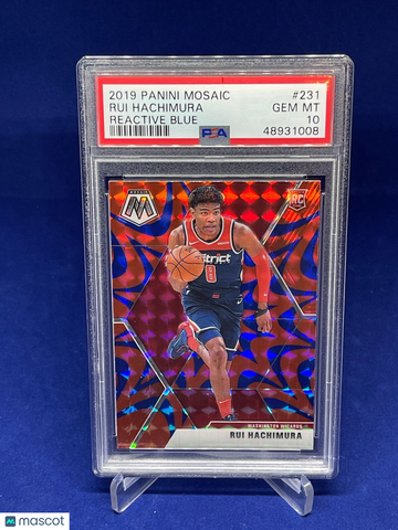 2019 Panini Mosaic Rui Hachimura #231 Reactive Blue PSA 10