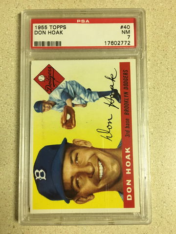 1955 Topps #40 Don Hoak PSA 7 NM DODGERS