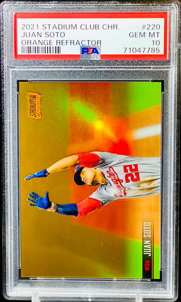 Juan Soto Orange Refractor PSA 10 POP 1 Stadium Club Chrome
