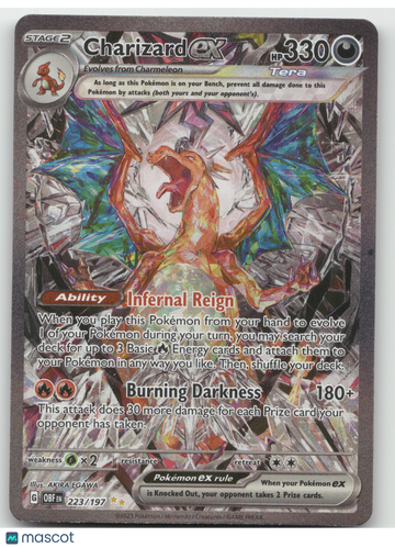 2023 Obsidian Flames Charizard EX Etched Secret Rare SAR #223/197