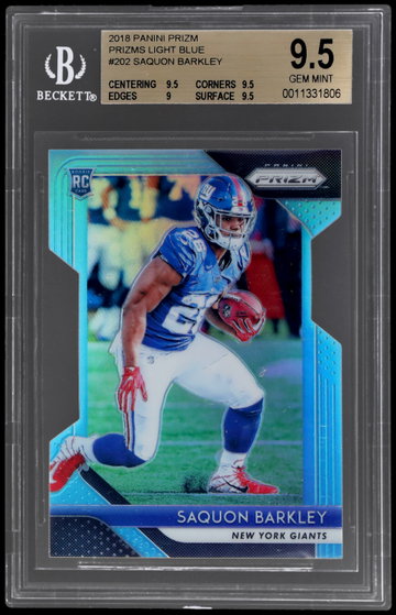2018 Panini Prizm Saquon Barkley Light Blue Prizm BGS 9.5 RC