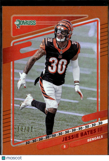 Jessie Bates III 2021 Panini Donruss Football Orange /30 Cincinnati Bengals