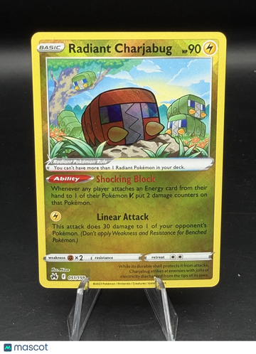 Pokemon 2023 Crown Zenith Radiant Charjabug #51/159 - Near Mint or Better