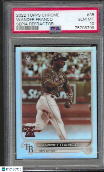 2022 Topps Chrome Wander Franco #35 Sepia Refractor PSA 10