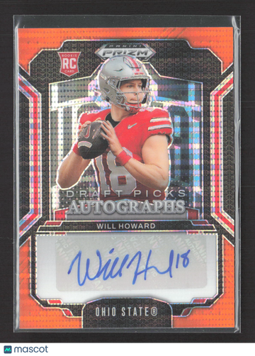 2025 Panini Prizm Draft Picks Will Howard #DPA-WHD Orange /35 RC