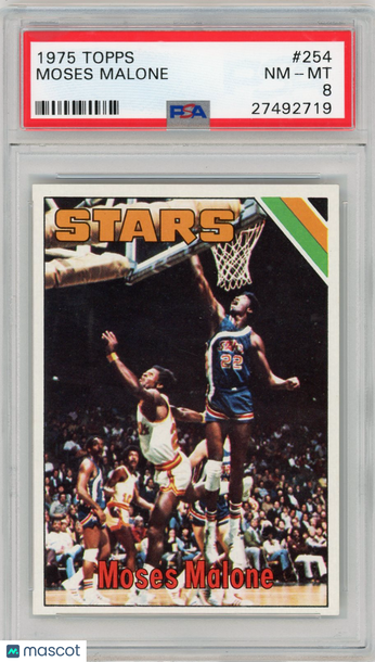 1975 Topps Moses Malone #254 PSA 8