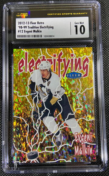 2012-13 Fleer Retro Electrifying Evgeni Malkin CSG GEM MINT Low POP - Stunning Card!!!