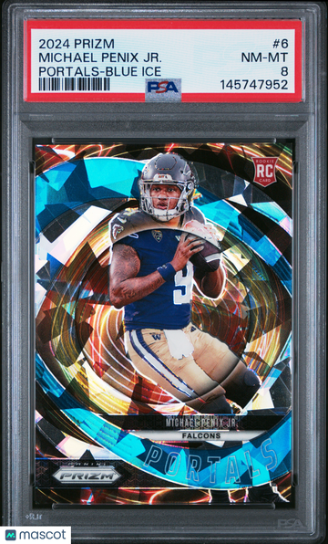 2024 Panini Prizm Portals Michael Penix JR. #6 Blue Ice PSA 8