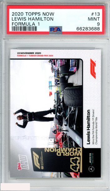 2020 TOPPS NOW FORMULA 1 LEWIS HAMILTON #13 ROOKIE RC PSA 9 MINT