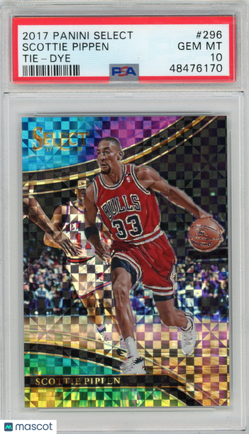 2017 Panini Select Scottie Pippen #296 Tie Dye Prizm PSA 10