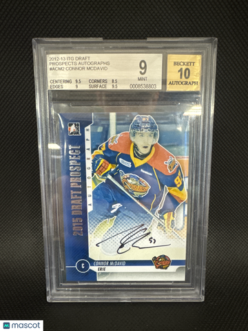 2012 ITG Draft Prospects Autographs Connor McDavid BGS 9 Auto 10