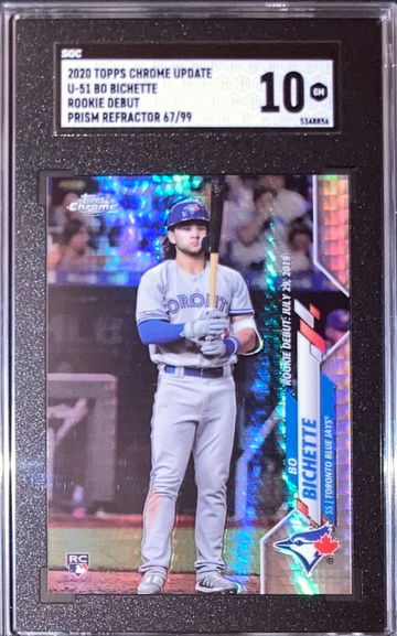2020 Topps Chrome Update Bo Bichette Prizm Refractor #’d 67/99 SGC 10