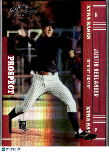 2005 Playoff Prestige Xtra Bases Justin Verlander #151 Purple