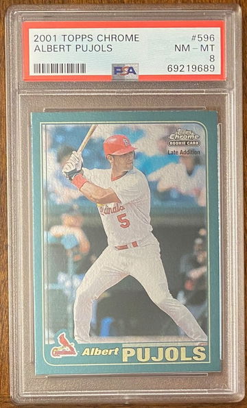 Albert Pujols - 2001 Topps Chrome Rookie Late Edition #596 - PSA 8