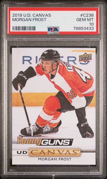 2019 Upper Deck Series 2 UD Canvas Young Guns Morgan Frost #C238 RC PSA 10