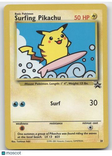 2001 Wizards Surfing Pikachu Black Star Promo #28