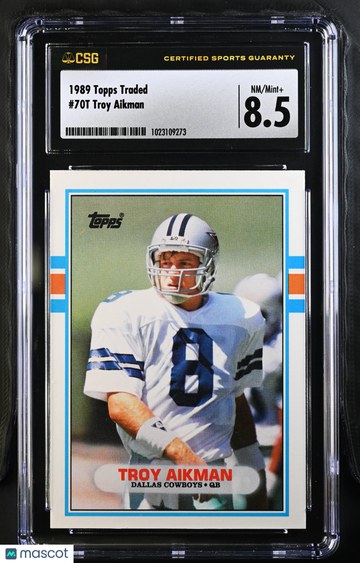 1989 Topps Traded Troy Aikman #70T HOF Rookie RC CGC 8.5