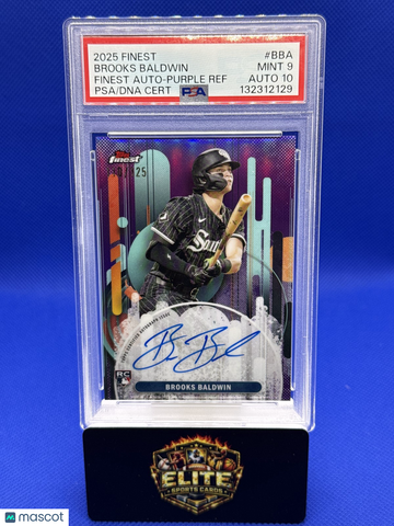 2025 Finest Brooks Baldwin #FA-BBA Finest Autographs Purple SN AU RC PSA 9 Auto 10