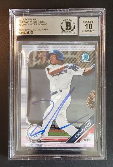 Jeter Downs Autographed 2019 Bowman Chrome! 10 Grade Auto!