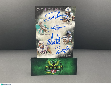 2016 Panini Origins Jonathan Williams Alex Collins Kenyan Drake Derrick Henry #QRA-SEC Rookie Quad Autograph