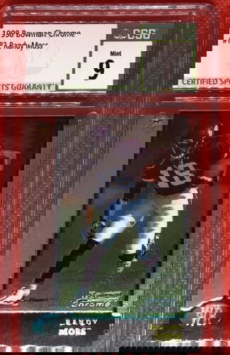 Randy Moss 1998 Bowman Chrome Rookie Card #182 CSG 9 MINT - Great Eye Appeal