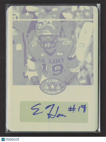 2012 Leaf US Army All-American Football Eli Harold #BA-EH1 Yellow Printing Plate /1 Printing Plate