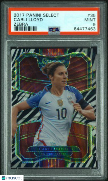 2017 Panini Select Carli Lloyd #35 Zebra PSA 9