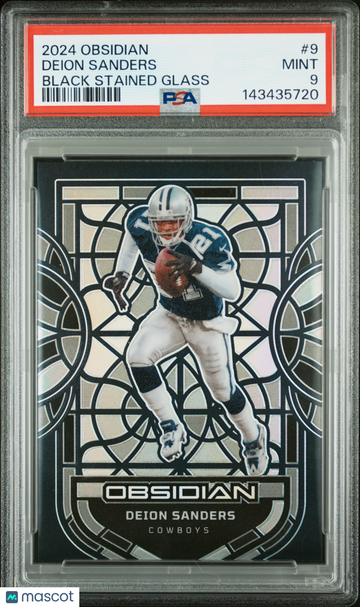 2024 Panini Obsidian Black Stained Glass Deion Sanders #9 PSA 9