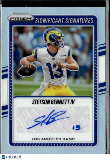 Stetson Bennett IV 2025 Panini Prizm Significant Signatures Auto Los Angeles Rams
