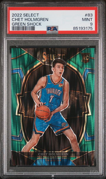 2022 PANINI CHET HOLMGREN SELECT GREEN SHOCK #83 PSA 9