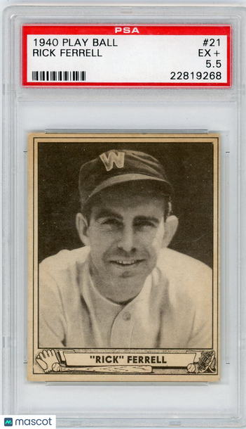 1940 Play Ball Rick Ferrell #21 PSA 5.5
