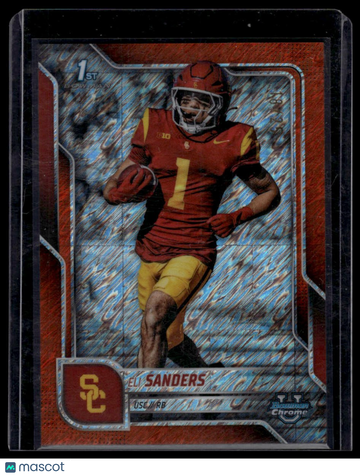 2025 Bowman Chrome University Eli Sanders #177 Orange Refractor SN
