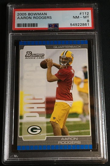 2005 Bowman #112 Aaron Rodgers rookie PSA 8