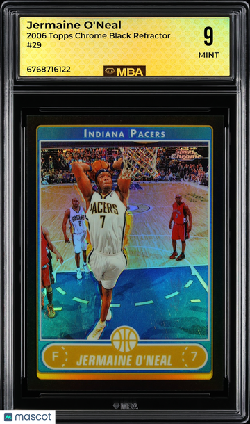 2006 Topps Chrome Jermaine O'Neal #29 Black Refractor MBA 9