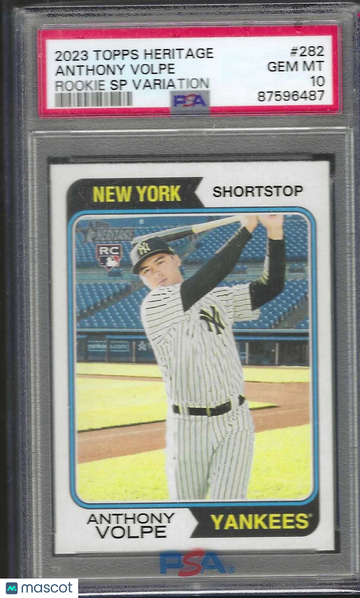 2023 Topps Heritage Anthony Volpe #282 Rookie SP Variation PSA 10