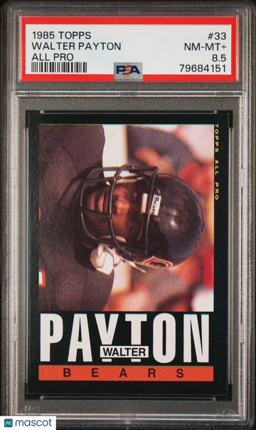 1985 Topps Walter Payton #33 All Pro PSA 8.5