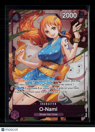 2023 Bandai One Piece Card Game Pillars of Strength O-Nami Holo Straw Hat Crew On Play Blocker #OP03-040