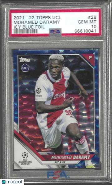 2021-2022 Topps UEFA Champions League Mohamed Daramy #28 Icy Blue Foil PSA 10