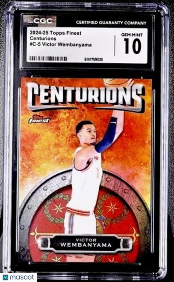 Graded 10 2024-25 Topps Finest Victor Wembanyama C-5 Base Insert San Antonio Spurs Basketball Card