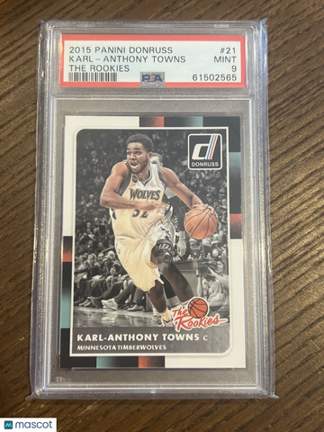 2015 Panini Donruss The Rookies Karl-Anthony Towns #21 Rookie RC PSA 9
