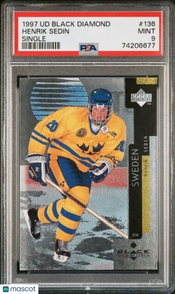 1997-98 Upper Deck Black Diamond Henrik Sedin Rookie PSA 9
