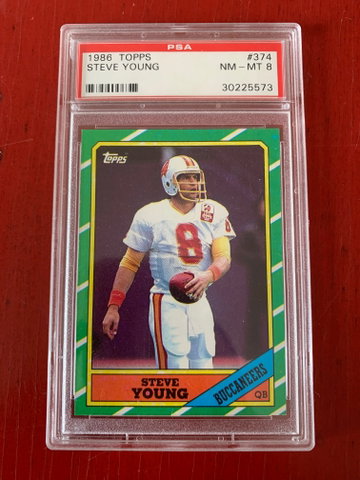 1986 Topps Steve Young #375 Rookie Card RC PSA 8!