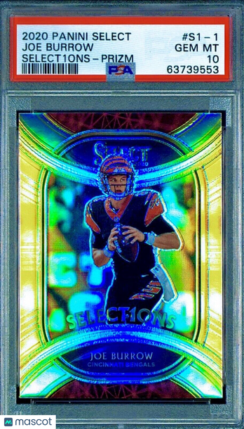 SP POP 100 PSA 10 RC Joe Burrow 2020 Select Silver Prizm Rookie Selections Rare