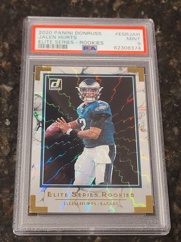 2020 Donruss Jalen Hurts Elite Series Rookies HOLOGRAM PSA 9 Mint #ESRJAH Eagles