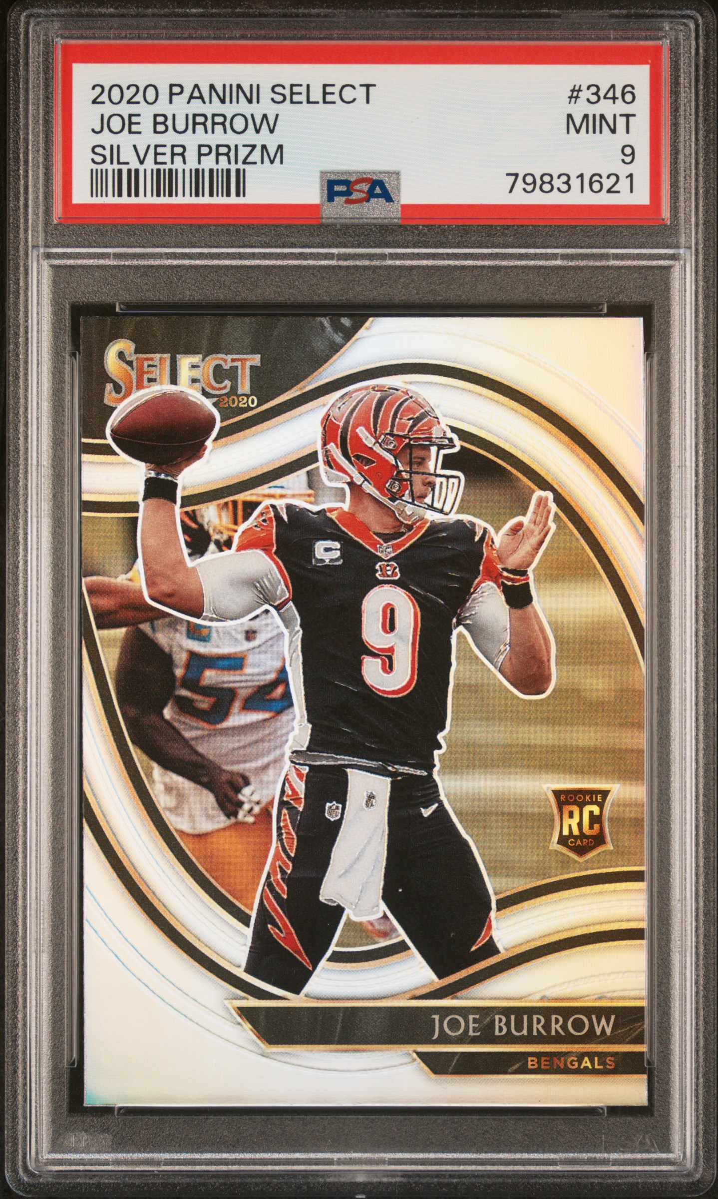 2020 Panini Select Joe Burrow #346 Silver Prizm PSA 9 Cincinnati Bengals