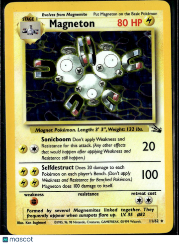 Magneton 1999 Fossil Holo Rare #11/62