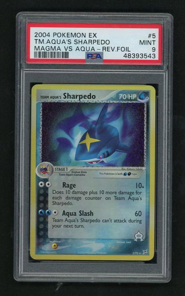 2004 Pokemon Ex Team Magma Vs Team Aqua Team Aqua's Sharpedo #5 PSA 9