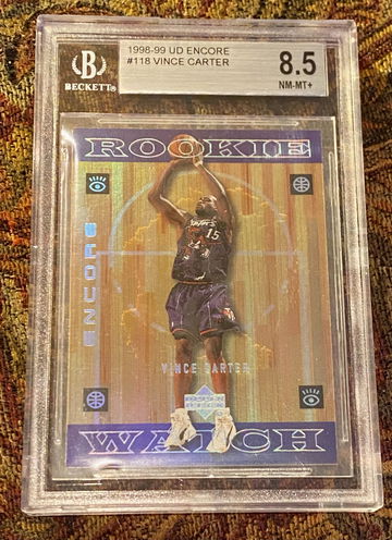 1998-99 UD Encore Vince Carter #118 Rookie BGS 8.5 NM-MT+