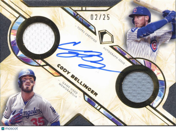 2025 Topps Diamond Icons Cody Bellinger #DTA-CB /25 Dual Team Autographed Relic Card Game-Used Memorabilia